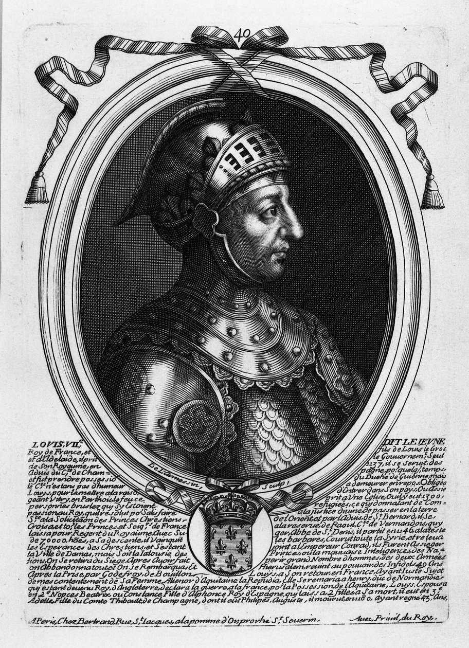 Luigi VII il Giovane (c.1120-80) Re di Francia, da 