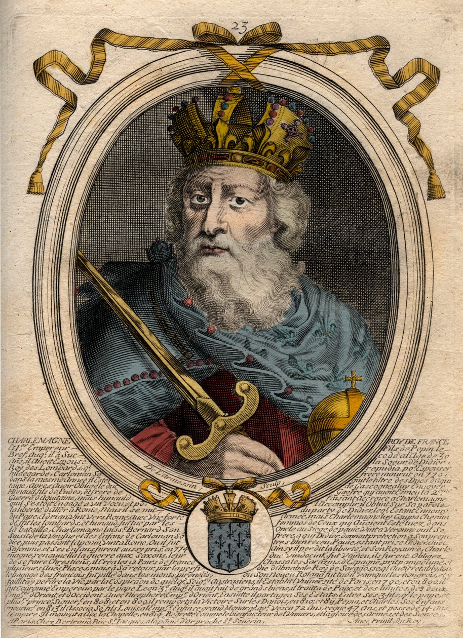 Carlo Magno (Carlo I detto il Grande, Carolus Magnus, 742-814), Re dei Franchi - Carlo Magno (Carolus Magnus, Carlo il Grande) (747-814) Re dei Franchi e Imperatore Cristiano dell