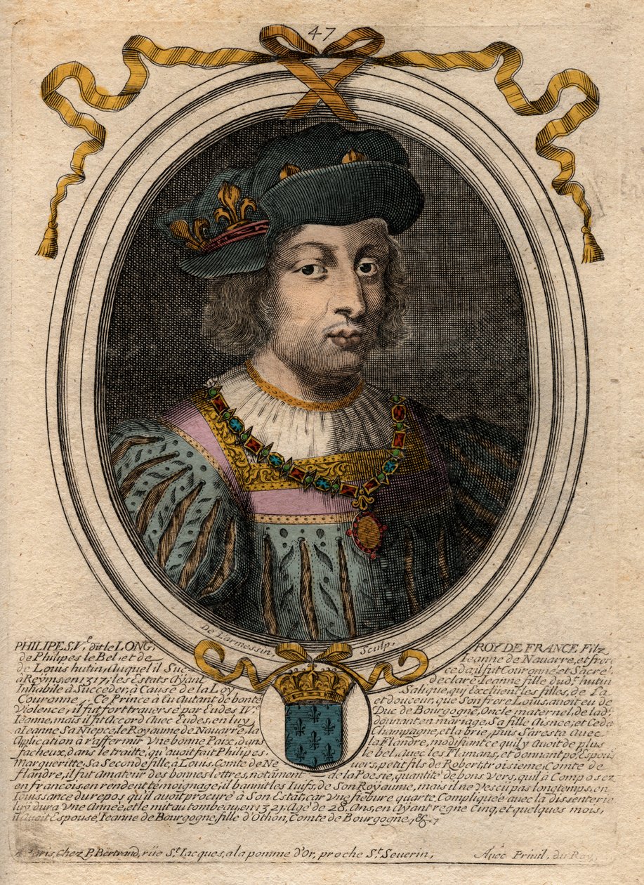 Ritratto di Filippo V il Lungo (1294-1322), Re di Francia - Filippo V (1294-1322) 