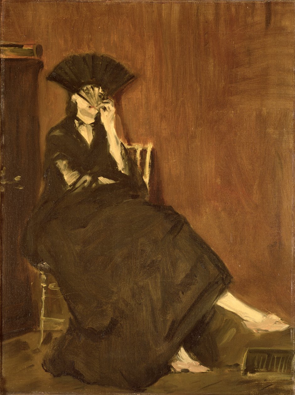 Berthe Morisot (1841-95) con un ventaglio, 1872 da Édouard Manet