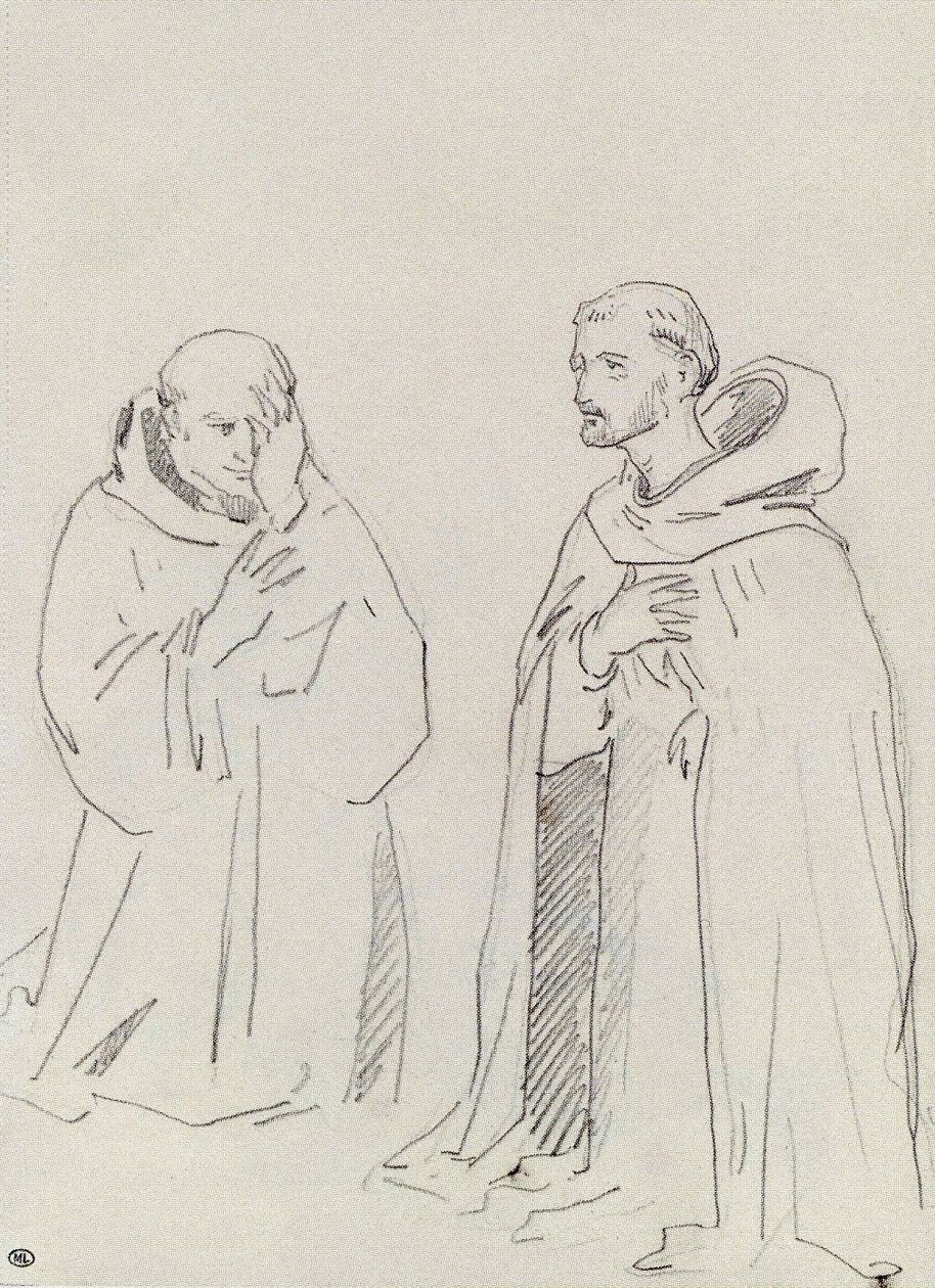 Due religiosi inginocchiati da Édouard Manet