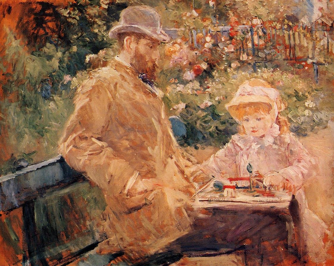 Eugène Manet e sua figlia a Bougival da Édouard Manet