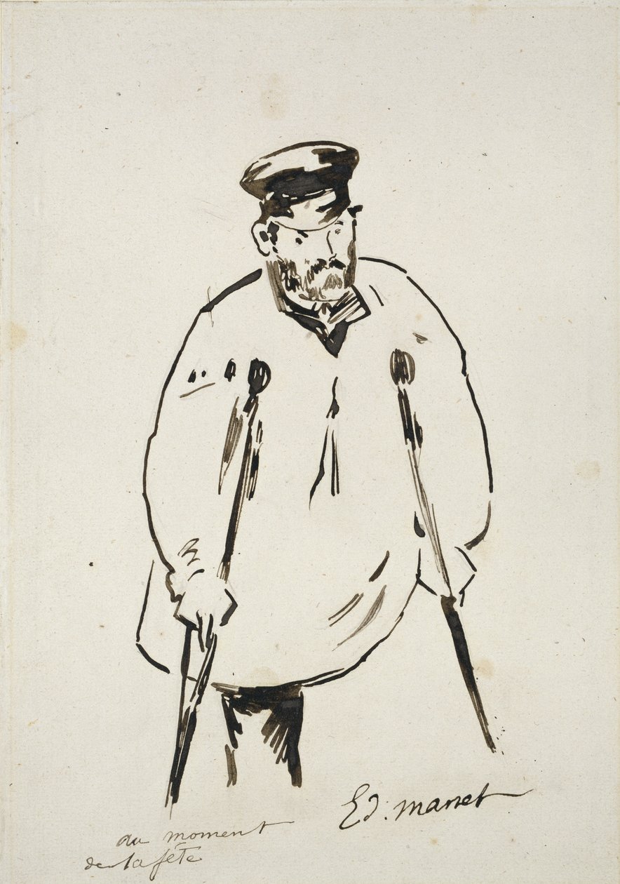 Uomo con stampelle da Édouard Manet