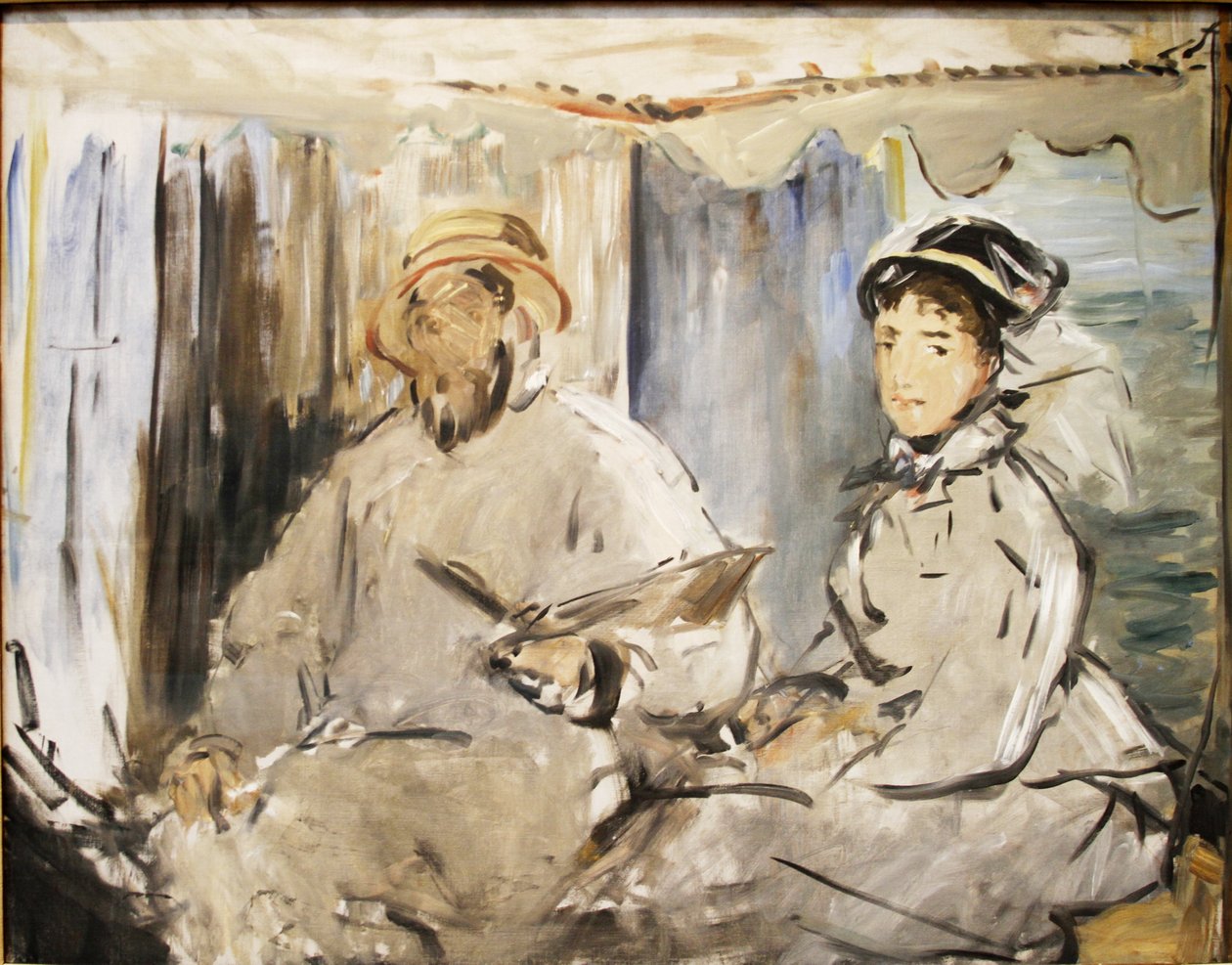 Monet nel suo studio da Édouard Manet