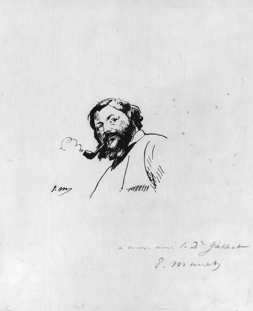 Ritratto di Gustave Courbet da Édouard Manet