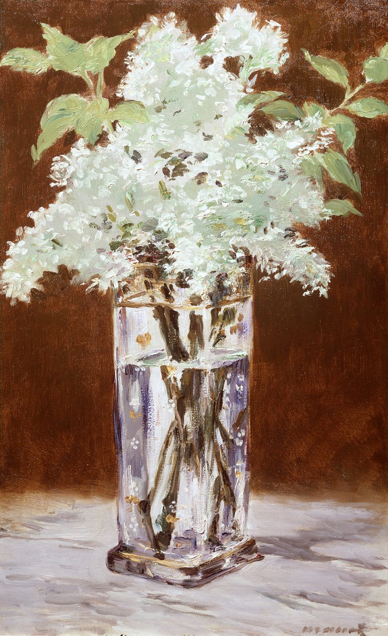 Lillà bianco in un vaso di cristallo, 1882 da Édouard Manet