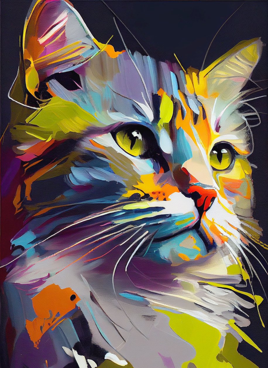 Gatto carino astratto da F. Abderrahim