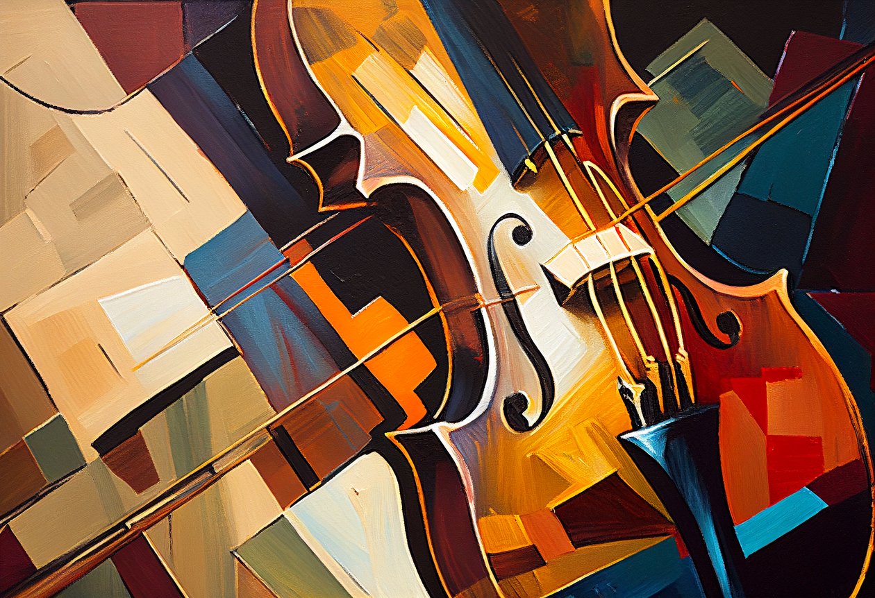 Pittura astratta di violino da F. Abderrahim