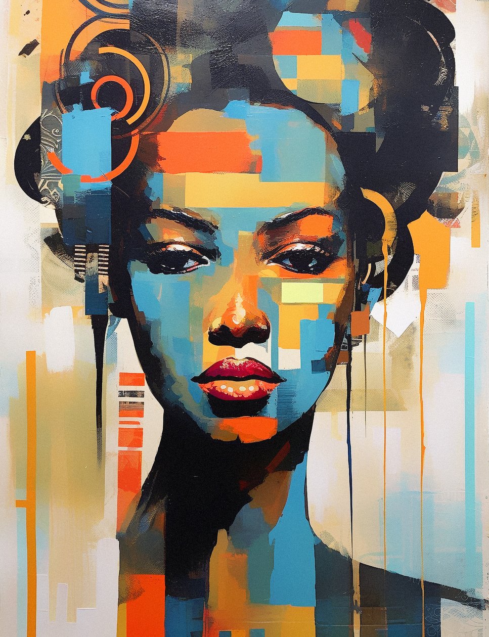 Donna nera moderna astratta da F. Abderrahim