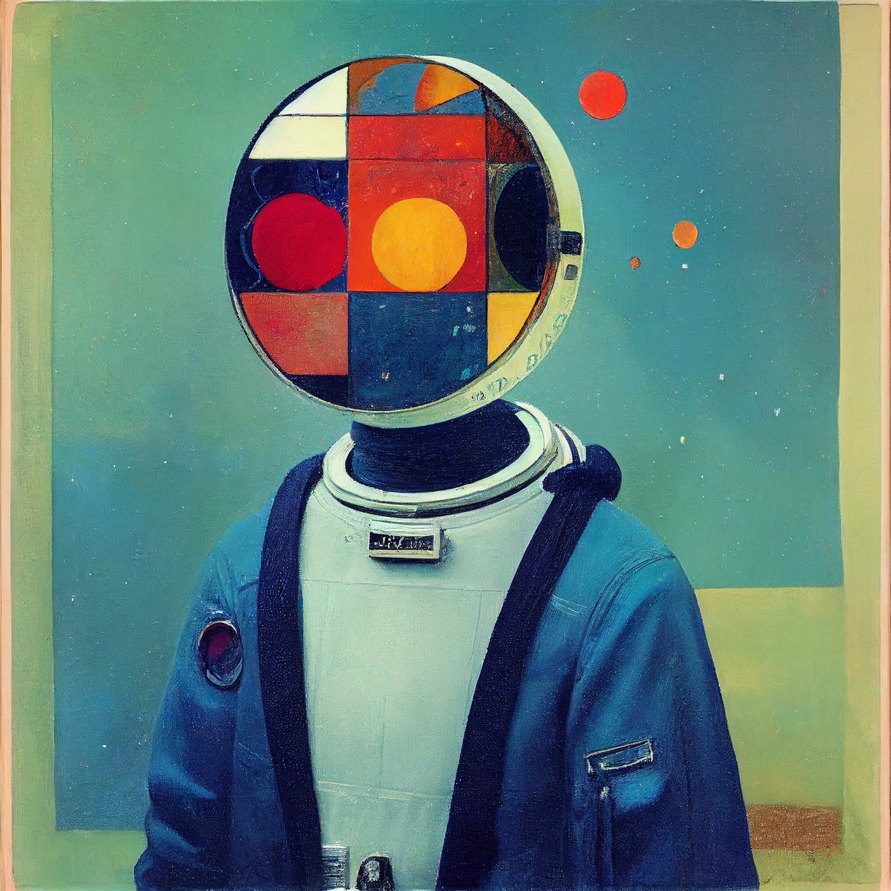 Pittura astratta, astronauta russo, Arte da parete | Stampe su tela da F. Abderrahim
