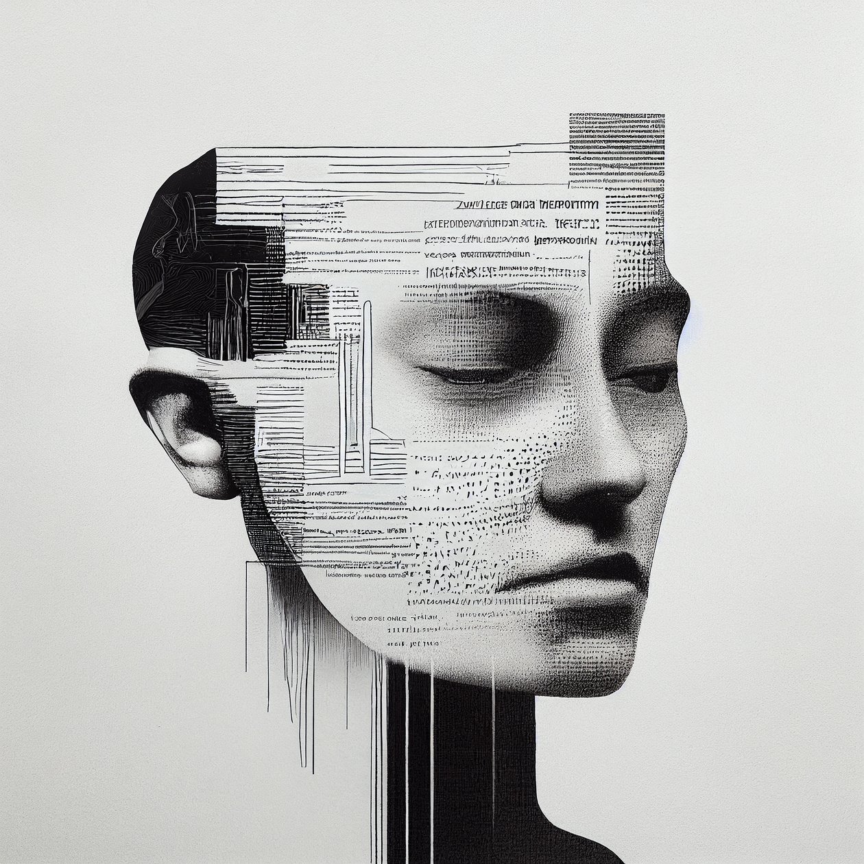 Volto di uomo minimalista da F. Abderrahim