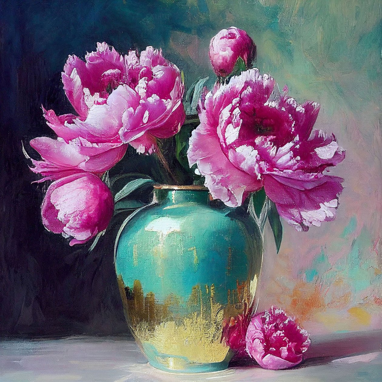 Pittura di fiore rosa, disegno botanico astratto, Arte da parete | Stampe su tela da F. Abderrahim