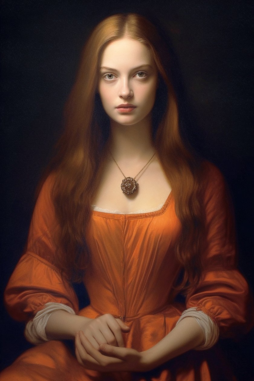 Ritratto di una bellissima supermodella del XVIII secolo | Stampe su tela da F. Abderrahim