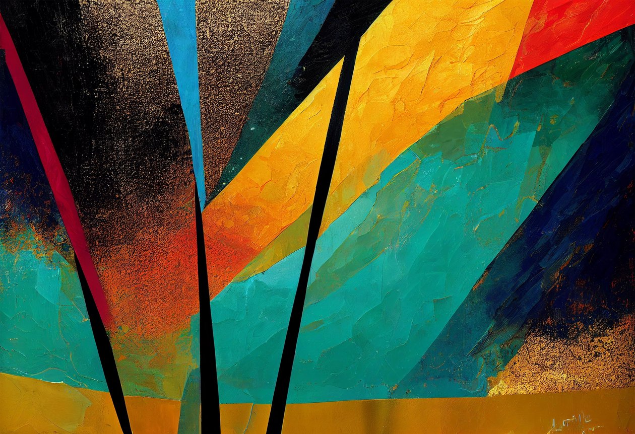 Autunno vibrante: Arte astratta stampabile, arte da parete da F. Abderrahim