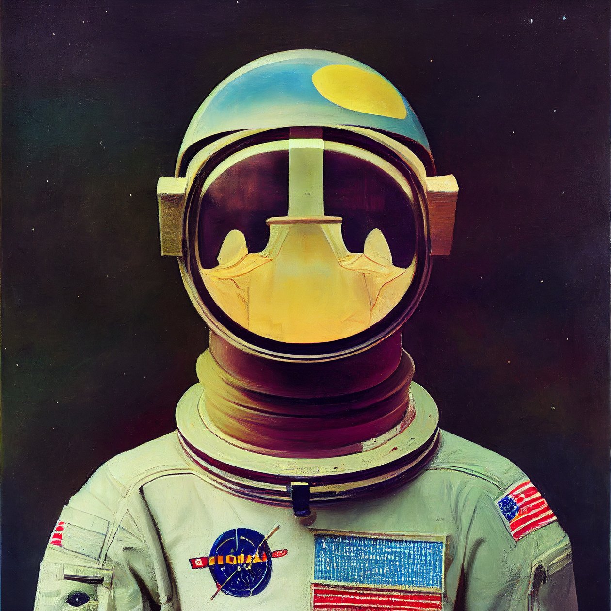 Astronauta astratto nello spazio da F. Abderrahim