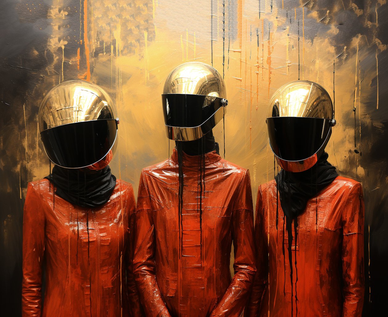 Disegno astratto impasto, band Kraftwerk da F. Abderrahim