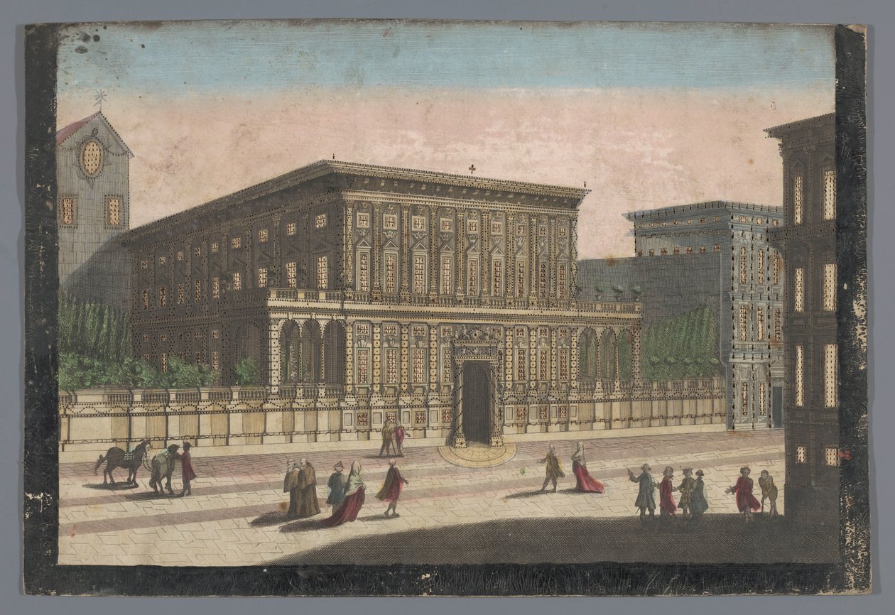 Veduta del Palazzo Doria-Tursi a Genova da familie Remondini (attributed to)