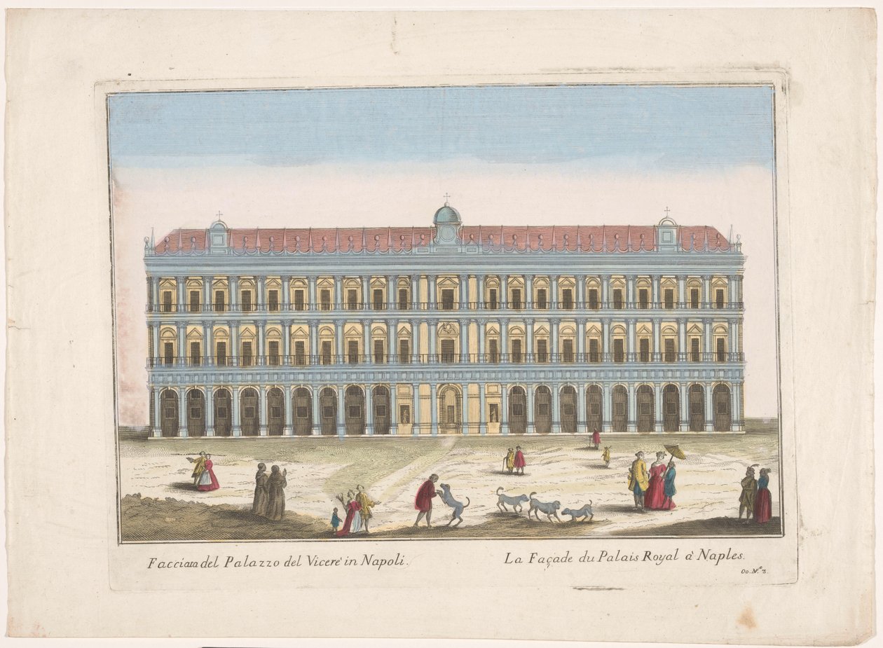 Vista del Palazzo Reale a Napoli da familie Remondini (attributed to)