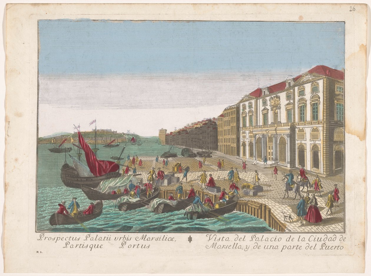 Veduta del Municipio e del porto di Marsiglia da familie Remondini (attributed to)