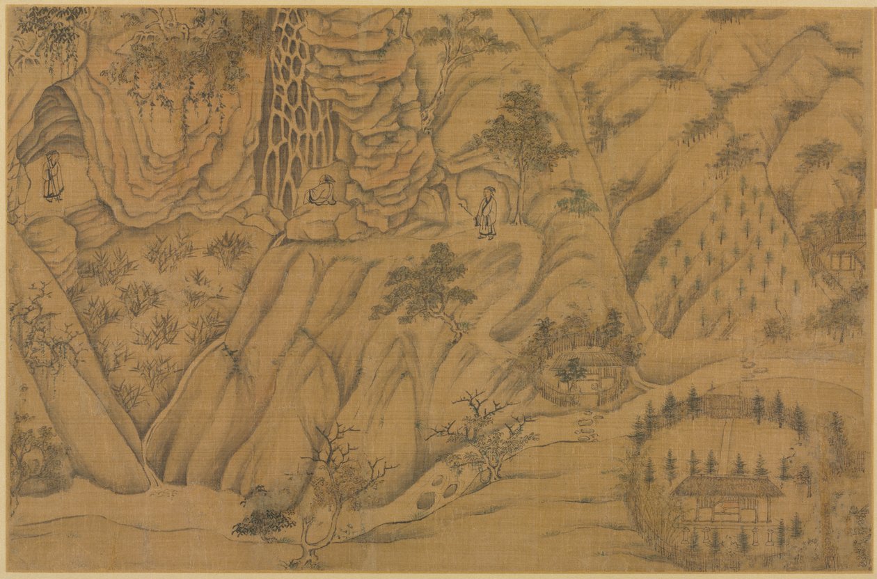 Dimora nelle montagne Longmian ("Drago dormiente") da follower of Li Gonglin