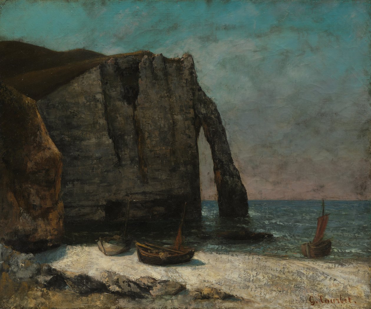 La Scogliera a Étretat da imitator of Gustave Courbet