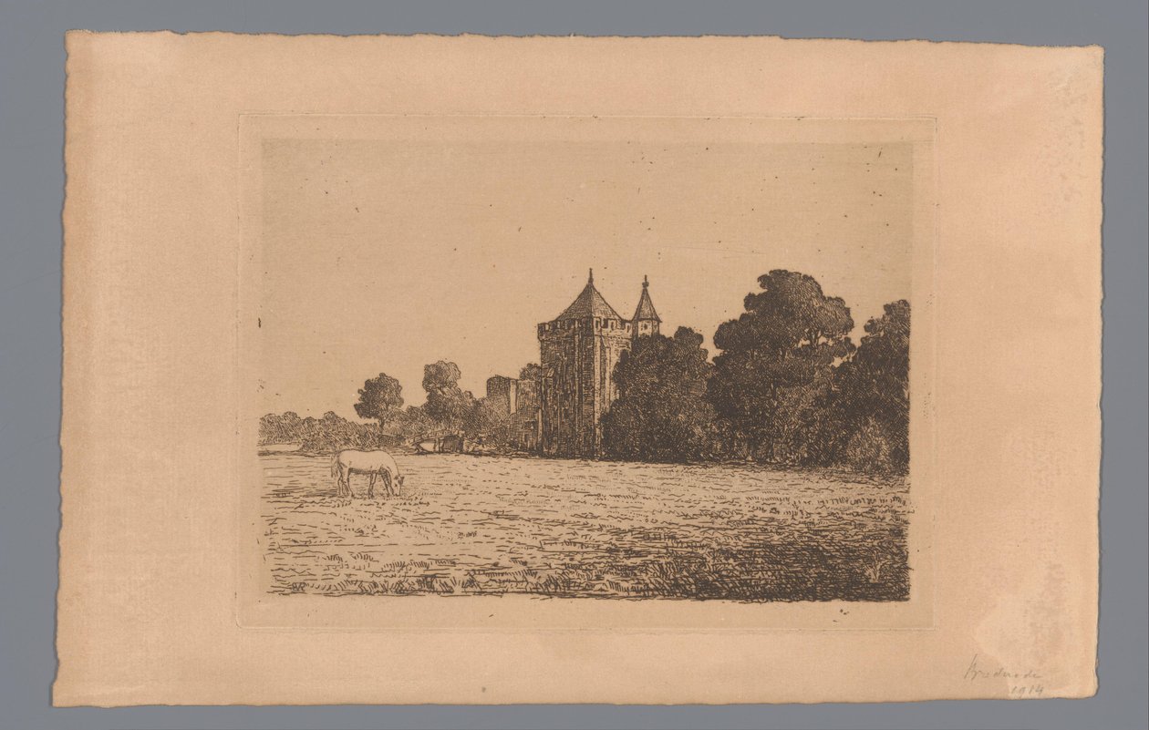 Veduta del Castello Brederode da un prato da jonkheer Barthold Willem Floris van Riemsdijk