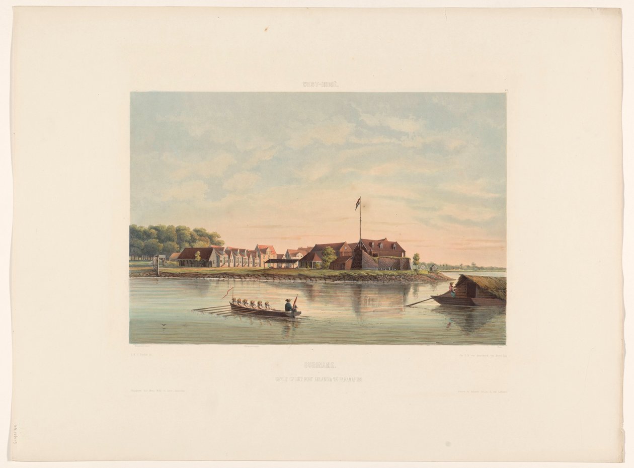 Forte Zeelandia a Paramaribo. Vista del Forte Zelandia a Paramaribo da jonkheer Jacob Eduard van Heemskerck