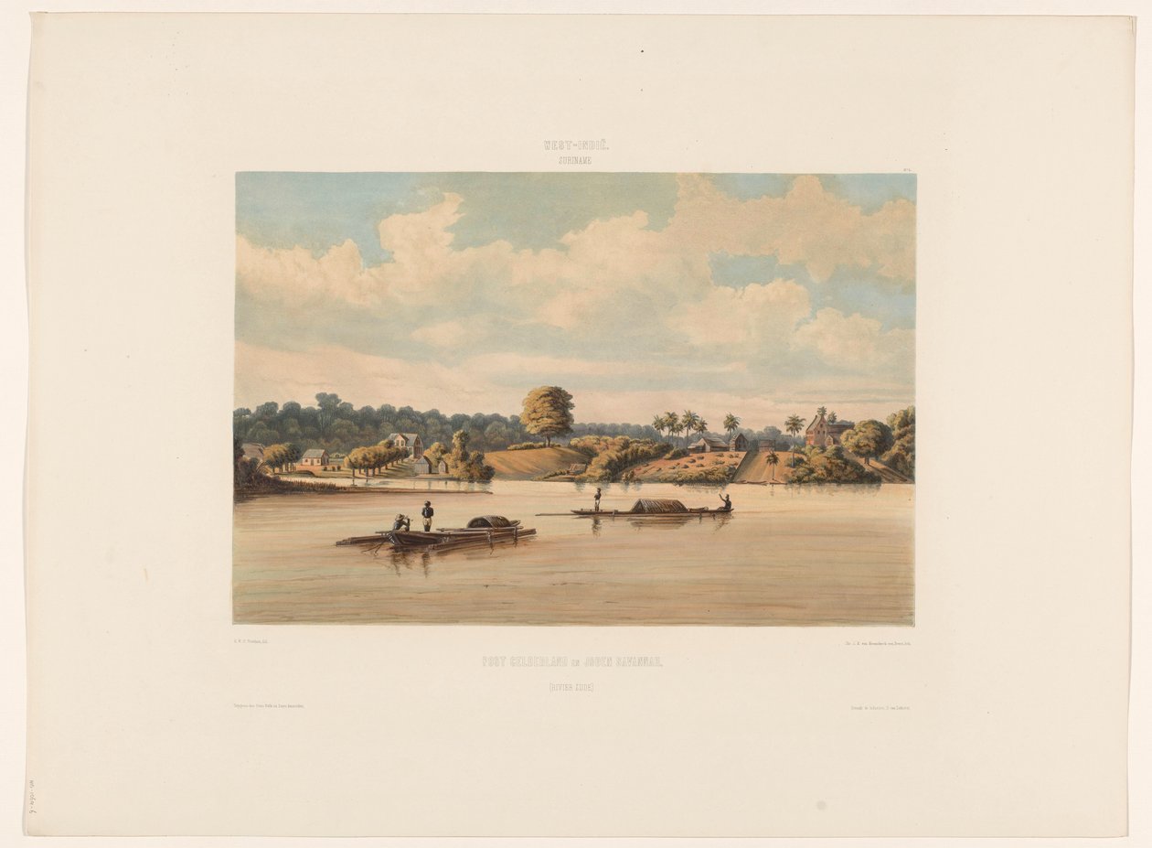 Post Gelderland e Joden Savannah (lato del fiume) da jonkheer Jacob Eduard van Heemskerck