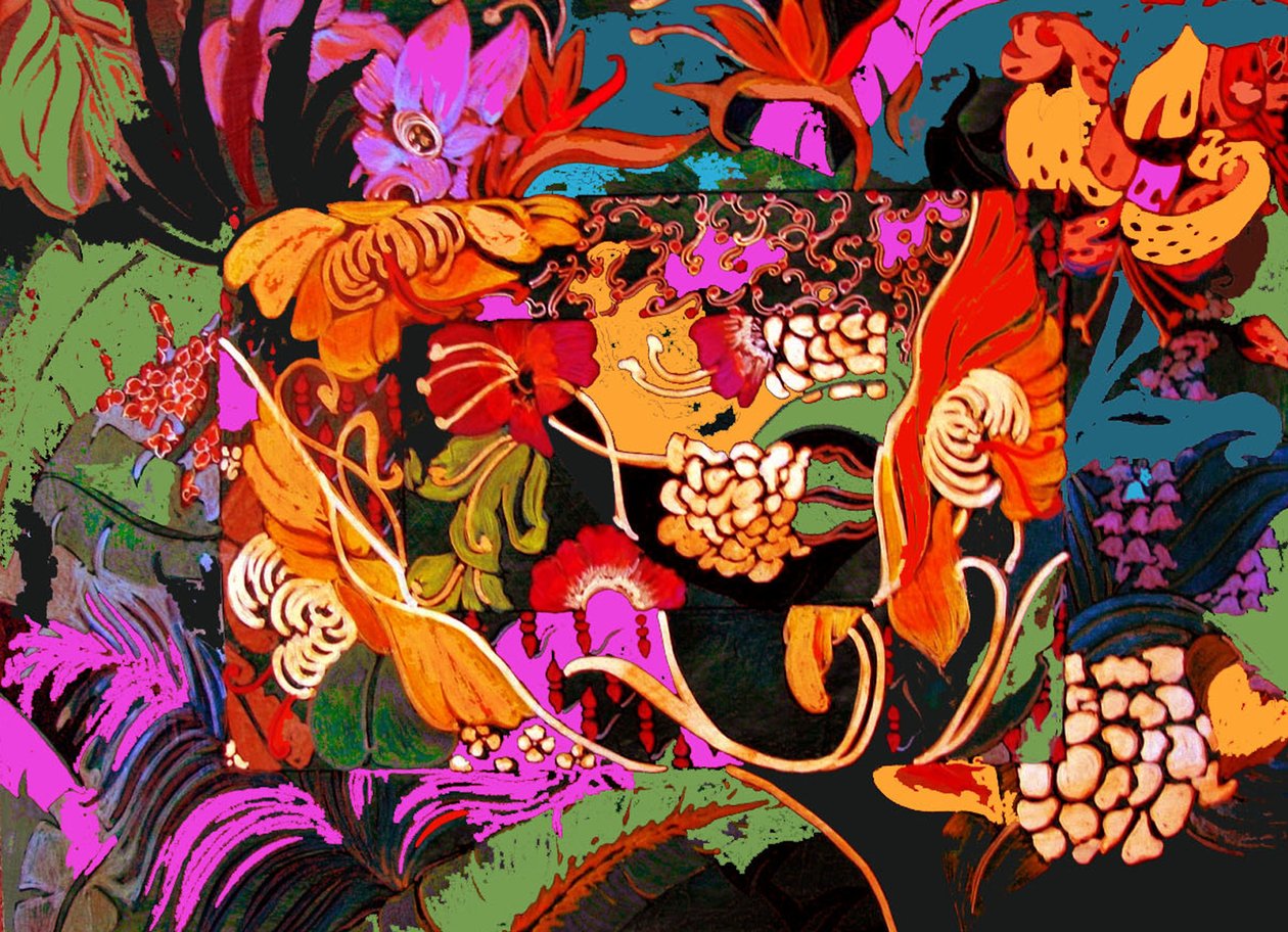 Collage floreale, 2016 (tecnica mista) da linda arthurs