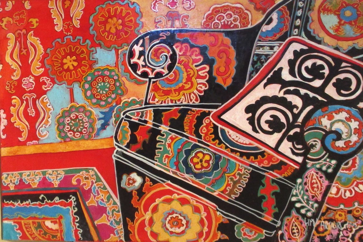Suzani Decor, 2016 (misto, acrilico, inchiostro, olio) da linda arthurs