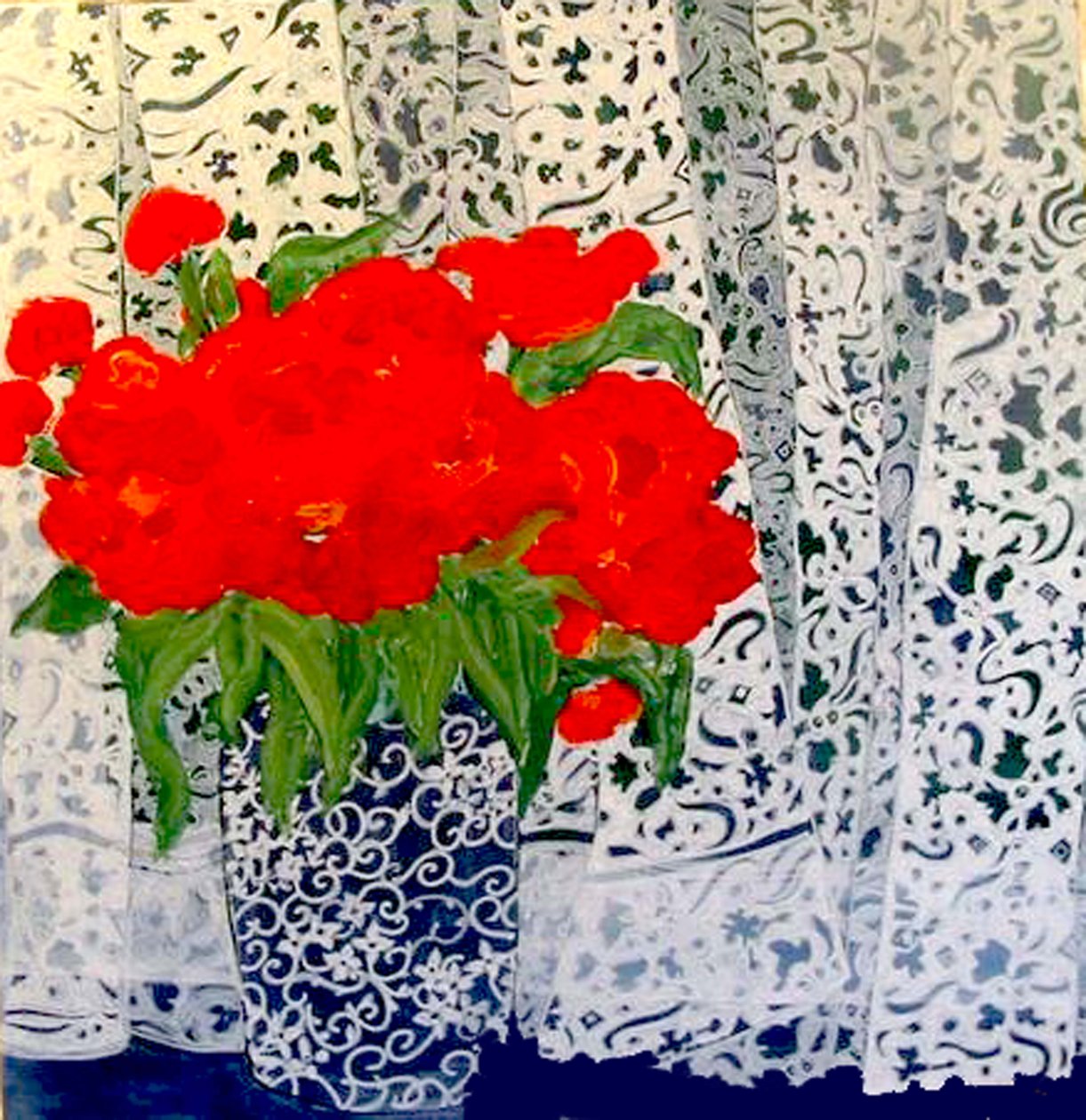 Tulipani per Sheila, 2015 (misto, acrilico, inchiostro, olio) da linda arthurs