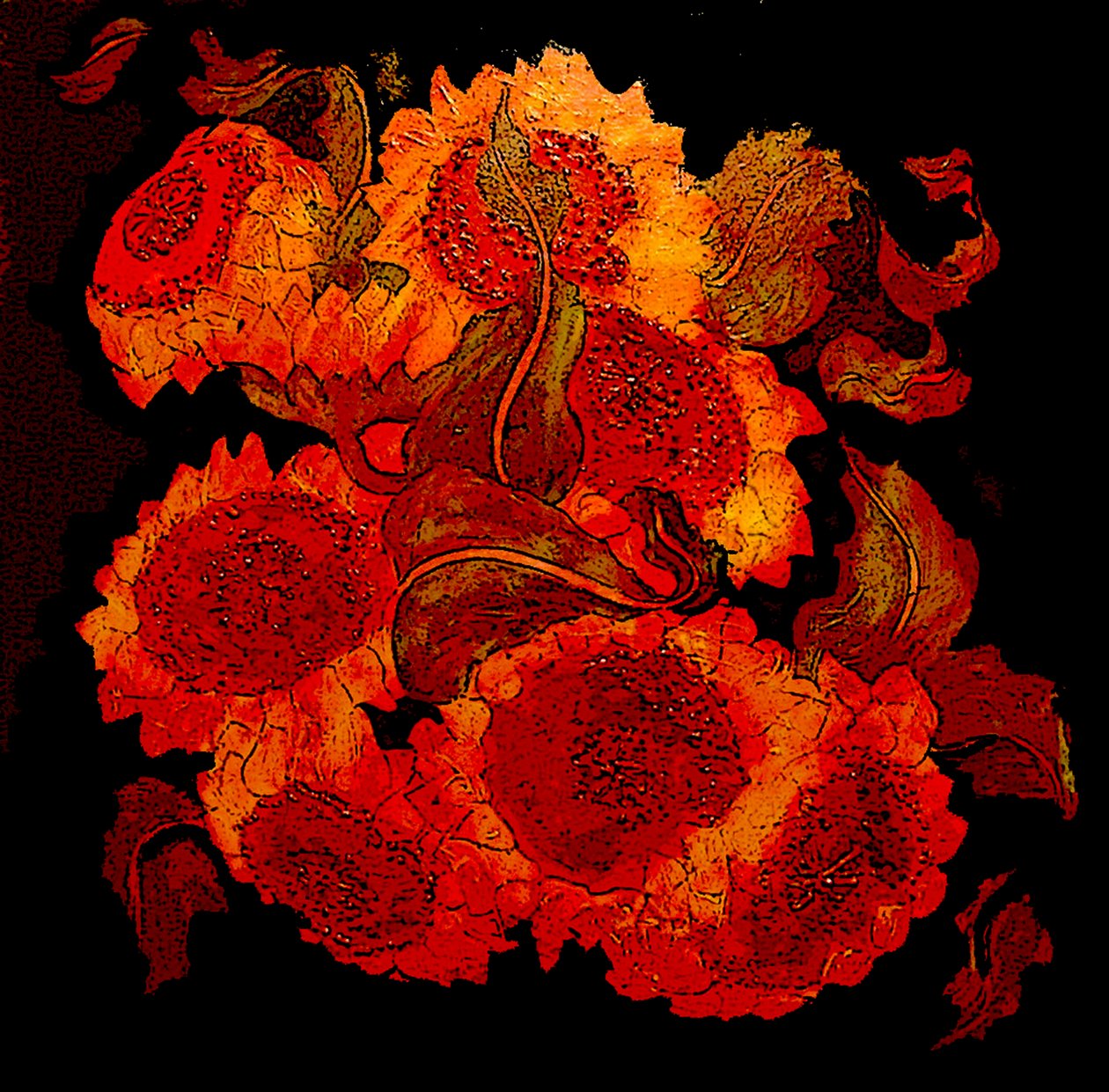 girasoli, 2014 (tecnica mista) da linda arthurs