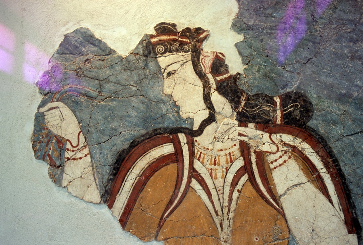 Frammento di affresco con figura femminile, da Micene, Grecia, civiltà micenea da Unbekannt Unbekannt