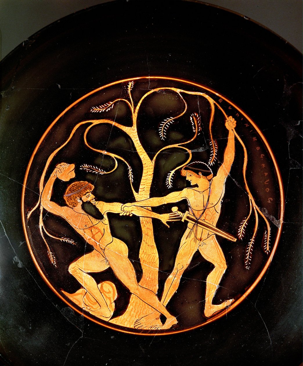 Teseo con il ladro Sinis (ceramica) da painting Elpinikos