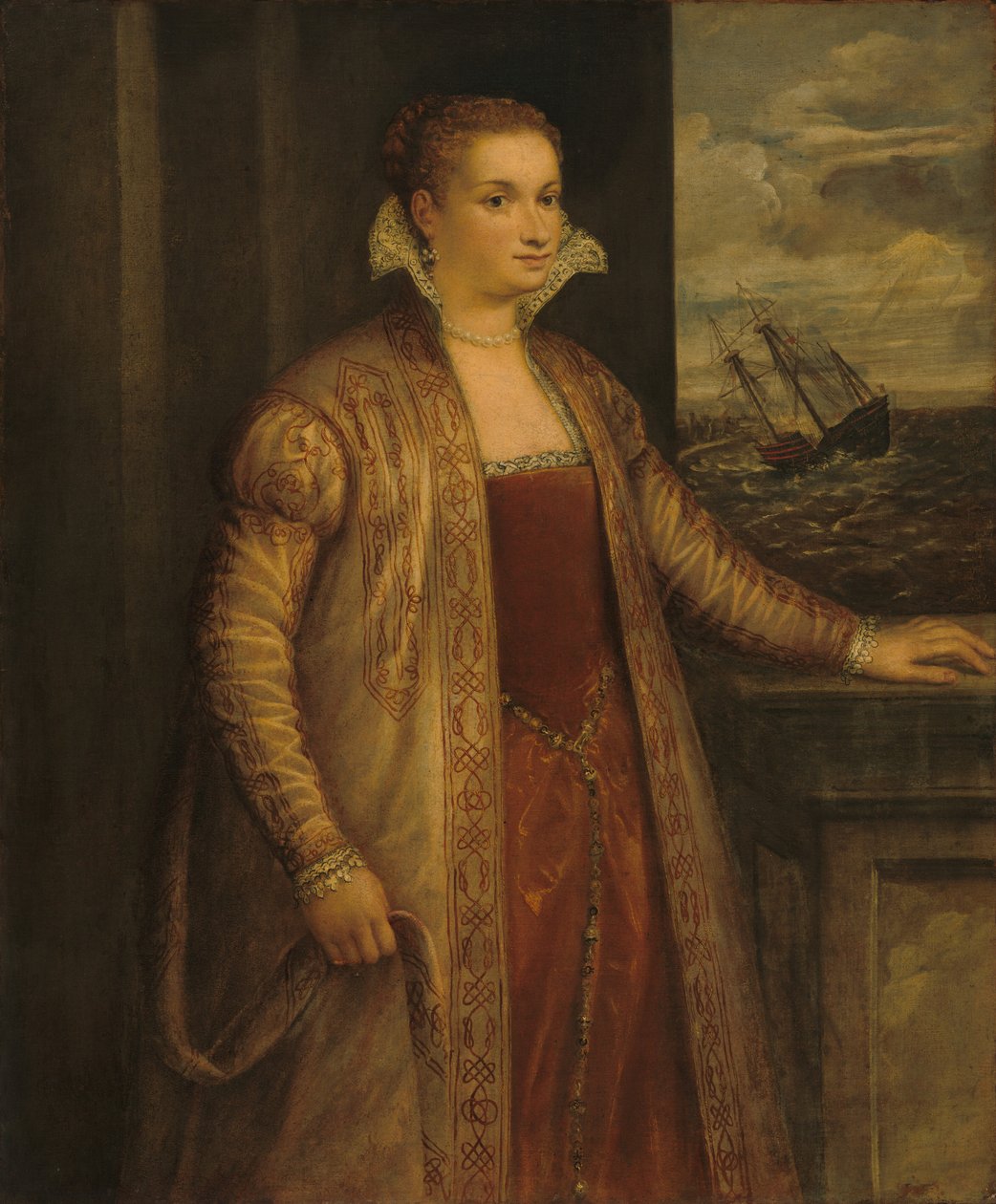 Emilia di Spilimbergo da possibly begun by Gian Paolo Pace Assistant of Titian