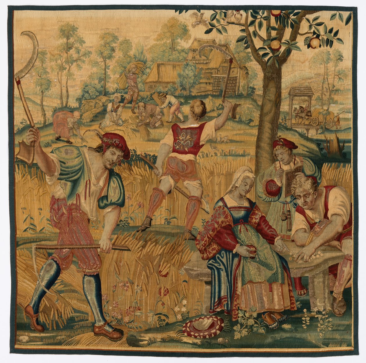 Estate: scena di raccolto da possibly by Gobelins Manufactory