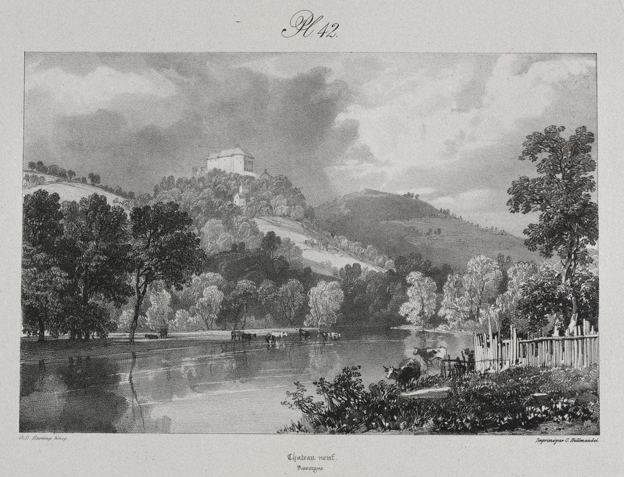 Viaggi pittoreschi e romantici nella vecchia Francia. Alvernia: Château Neuf da probably by Antoine Louis Barye