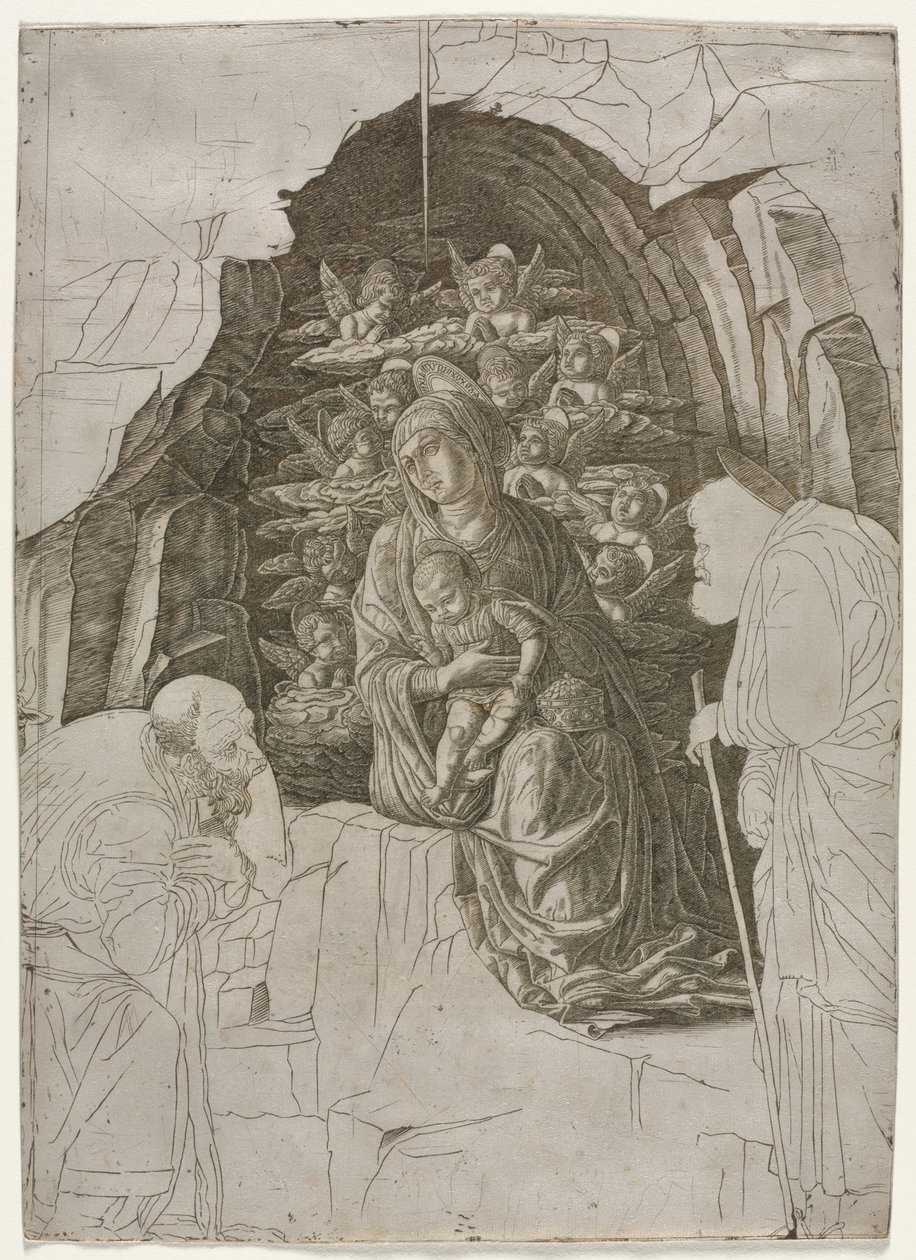 Vergine e Bambino nella Grotta da probably by the so called Premier Engraver