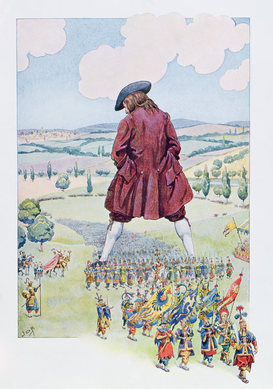 Gulliver che ispeziona l