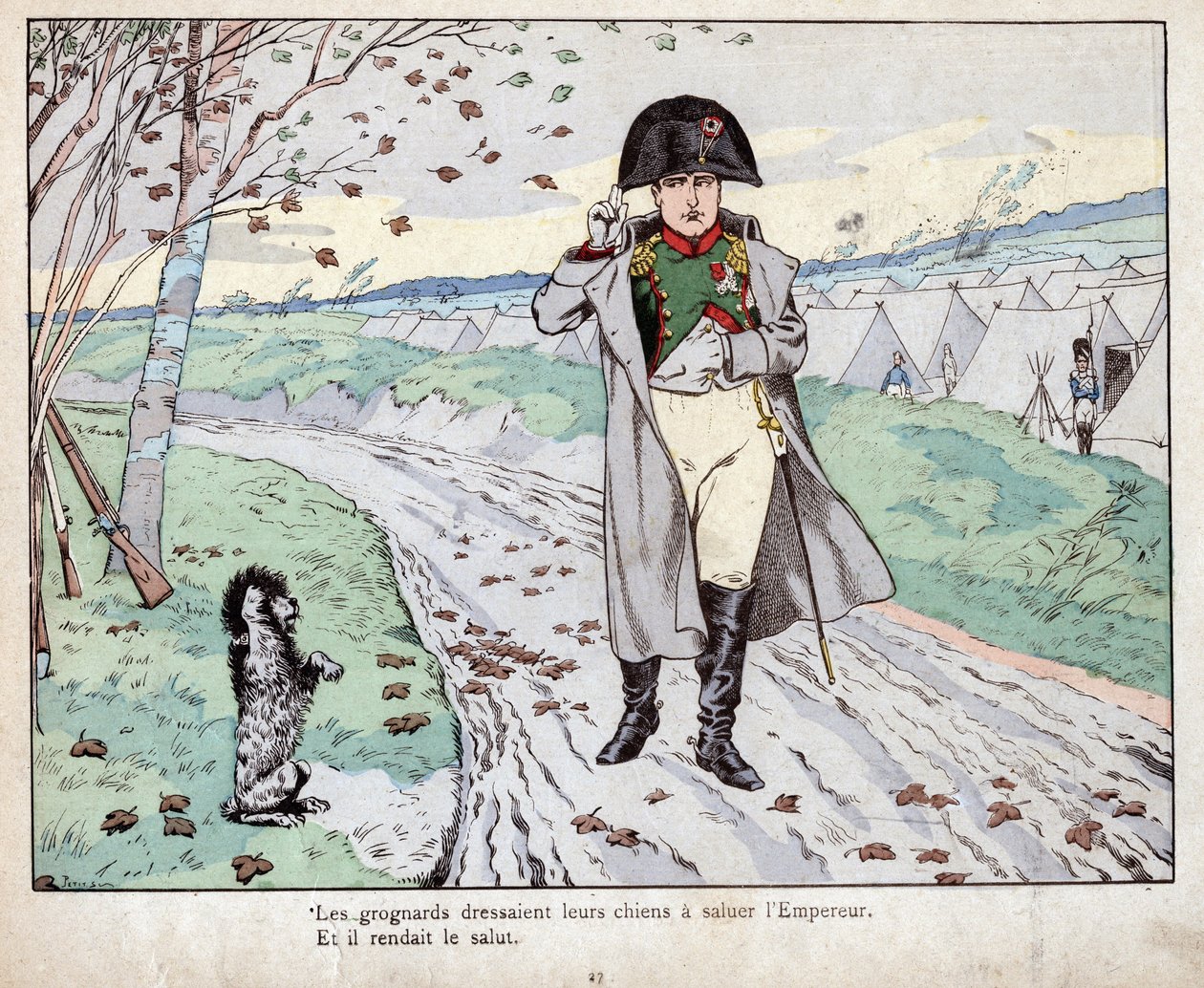 I Grognards (Vecchia Guardia di Napoleone Bonaparte) addestrano i loro cani a salutare l