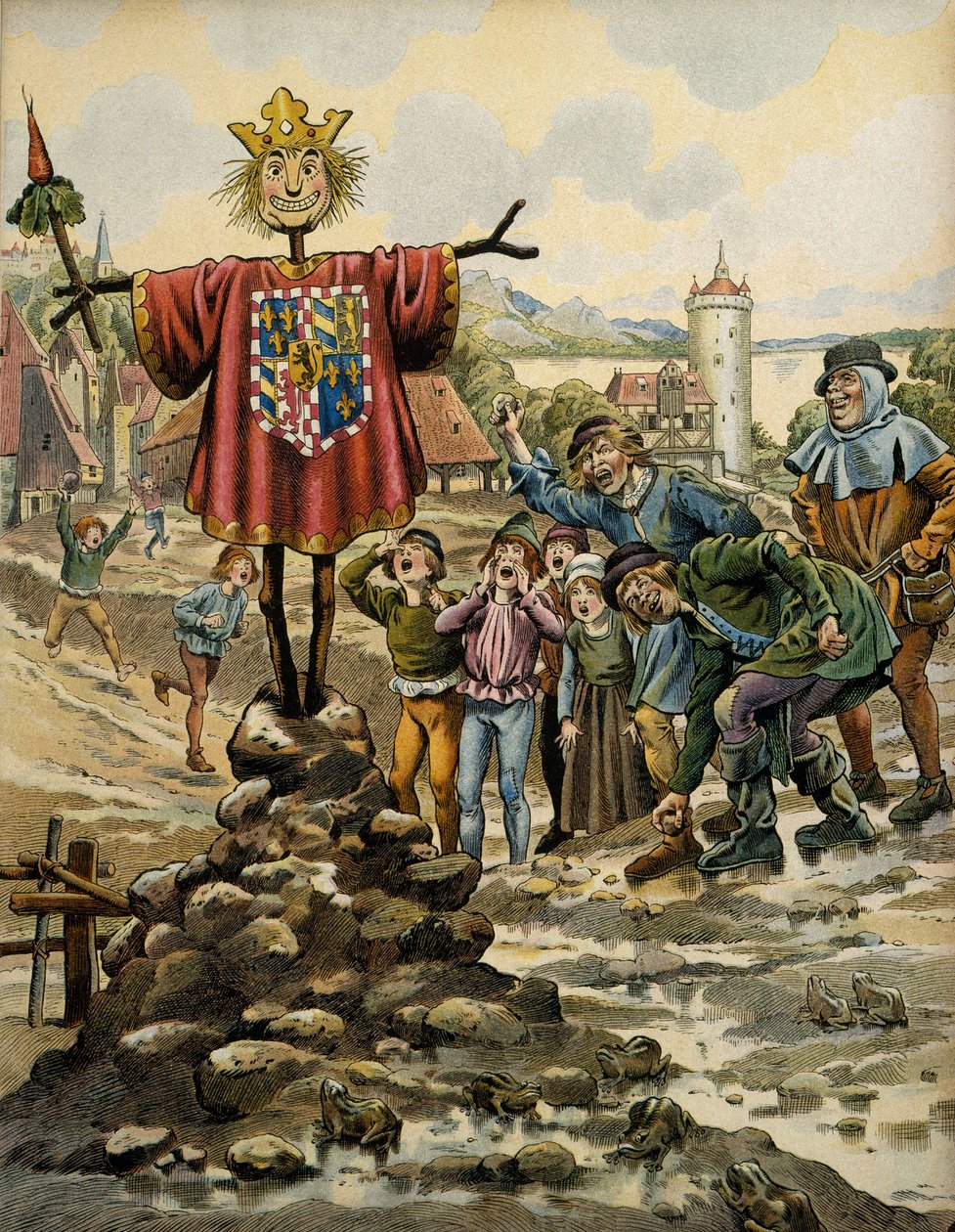 Storia della Francia nel Medioevo: gli abitanti di Dinant fecero uno spaventapasseri con le armi del conte di Charolais (poi Carlo il Temerario) che assaltò la città il 25 agosto 1466. Illustrazione di Jacques Marie Gaston Onfray de Breville dit JOB da pseudonym for Onfray de Breville Jacques Job