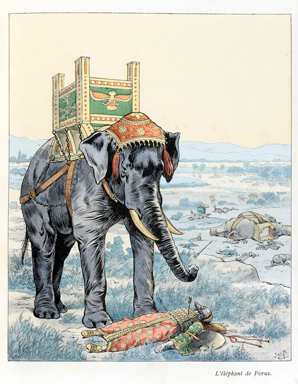 Illustrazione dal libro "A la gloire des betes" testo di A. Fabre, disegni di Job: L