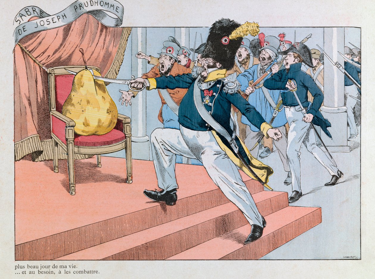 Illustrazione tratta dal libro Les epees de France: Luigi Filippo cacciato dal trono da pseudonym for Onfray de Breville Jacques Job