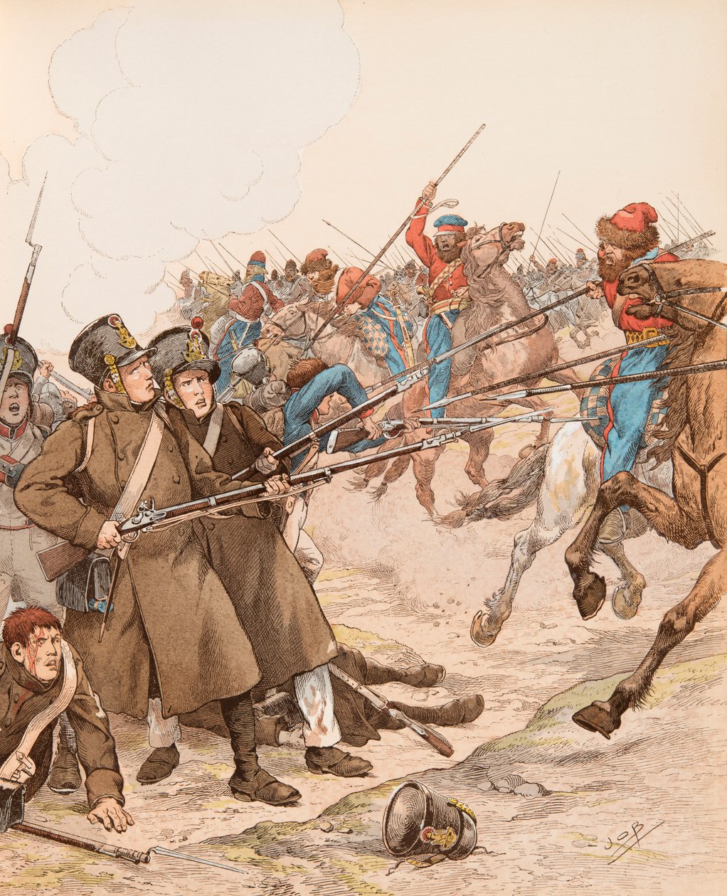 Jacques Marie Gaston Onfray de Breville detto JOB (1858-1931) - Militari francesi durante le campagne napoleoniche soprannominati Marie Louise nel 1815 che combattono i cosacchi da pseudonym for Onfray de Breville Jacques Job