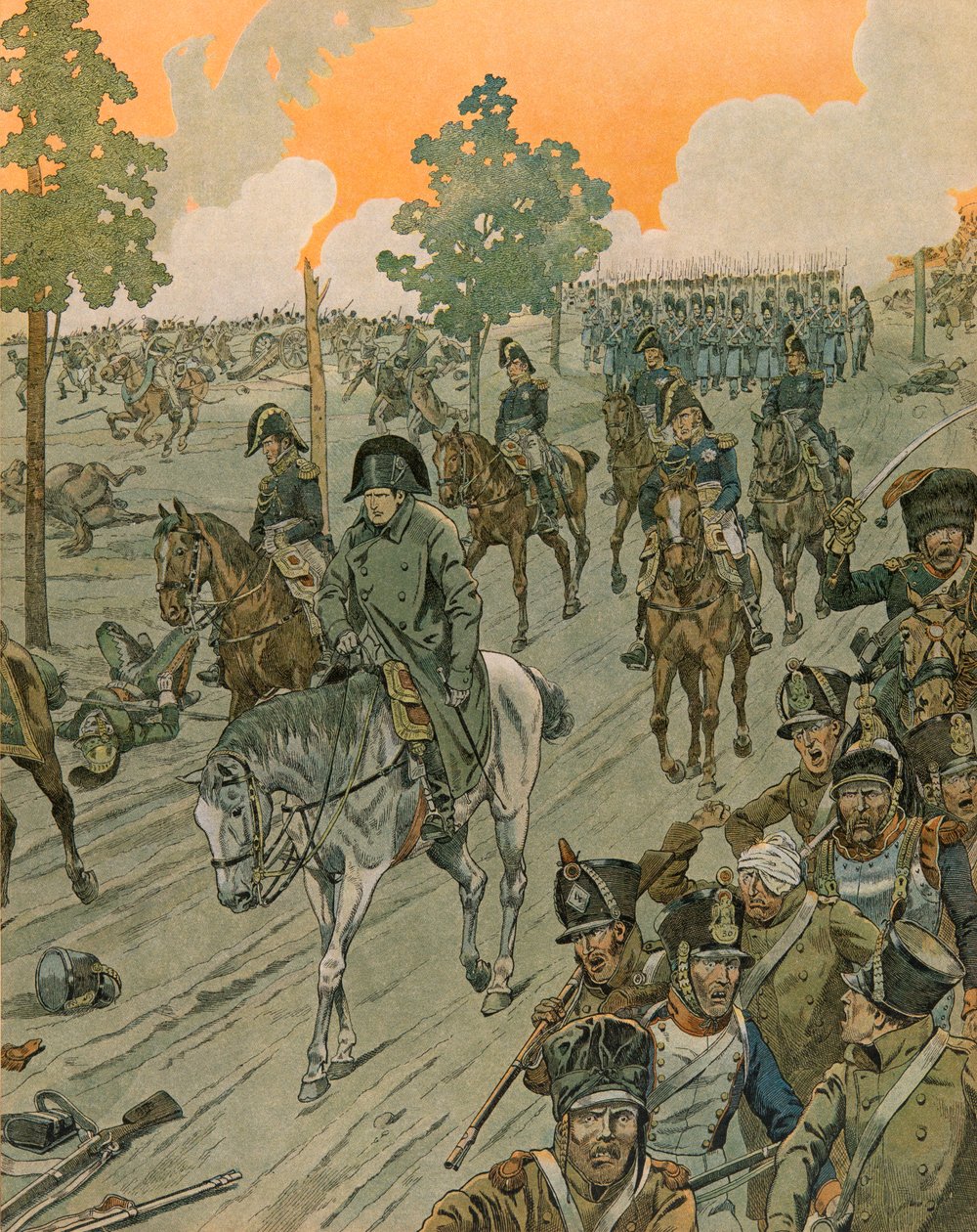 Storia del Belgio: Waterloo la sera della battaglia (18 giugno) da pseudonym for Onfray de Breville Jacques Job