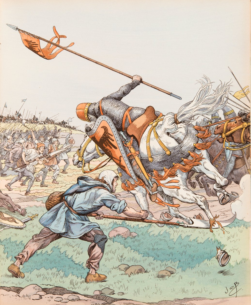 Jacques Marie Gaston Onfray de Breville detto JOB (1858-1931) - Il mietitore di Bouvines (contadino che partecipa alla Battaglia di Bouvines nel 1214) da pseudonym for Onfray de Breville Jacques Job