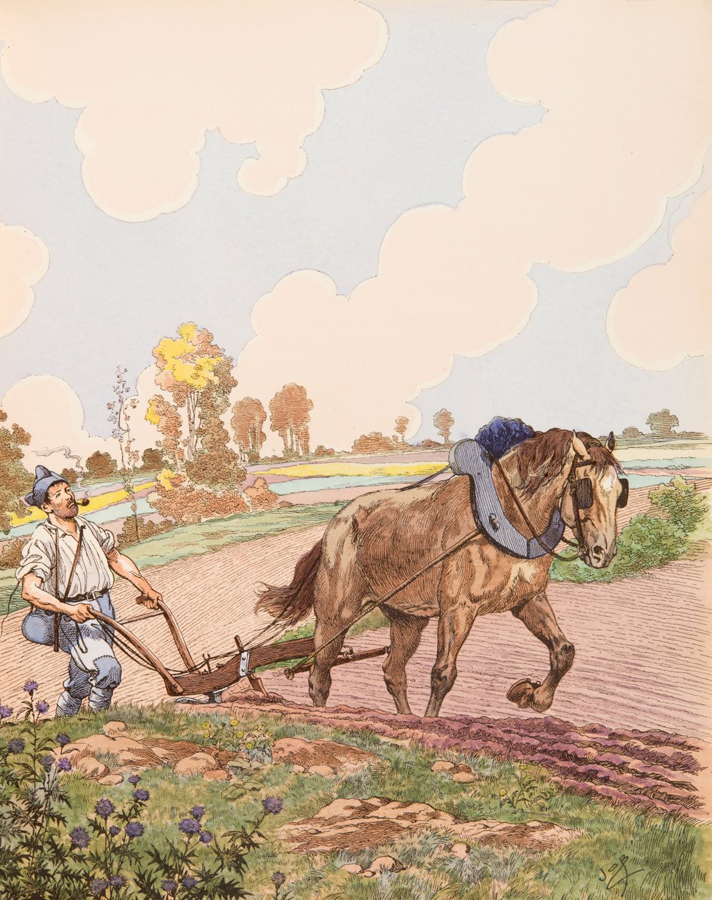 Jacques Marie Gaston Onfroy de Breville dit JOB (1858-1931) - Il ritorno alla terra (militare francese che torna al suo campo dopo la fine della Prima Guerra Mondiale) da pseudonym for Onfray de Breville Jacques Job