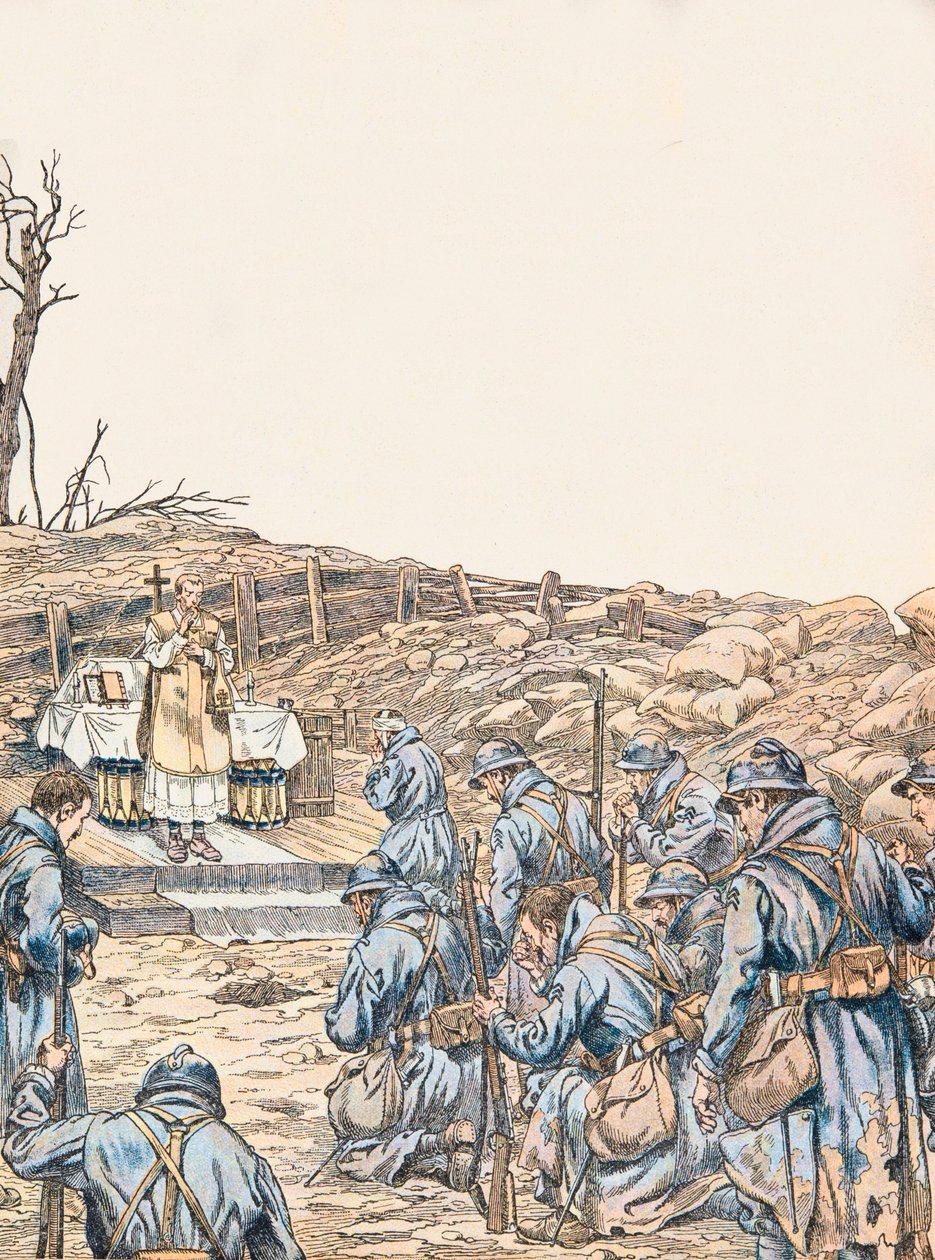 Messa in una trincea durante la Prima Guerra Mondiale da pseudonym for Onfray de Breville Jacques Job