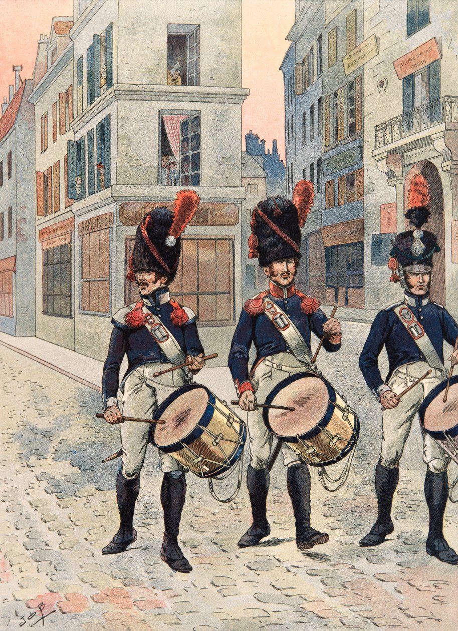 Uniforme delle truppe francesi di tutti i tempi: tamburi della Guardia Nazionale di Parigi (1814 - 1815) da pseudonym for Onfray de Breville Jacques Job
