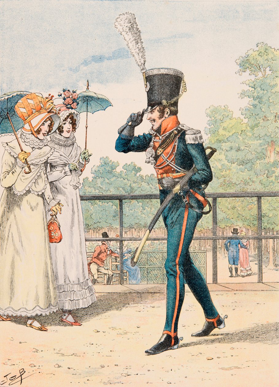 Jacques Marie Gaston Onfroy de Breville dit JOB - Uniforme delle truppe francesi di tutti i tempi: Cacciatore del Duca di Berry, Collezione Privata da pseudonym for Onfray de Breville Jacques Job